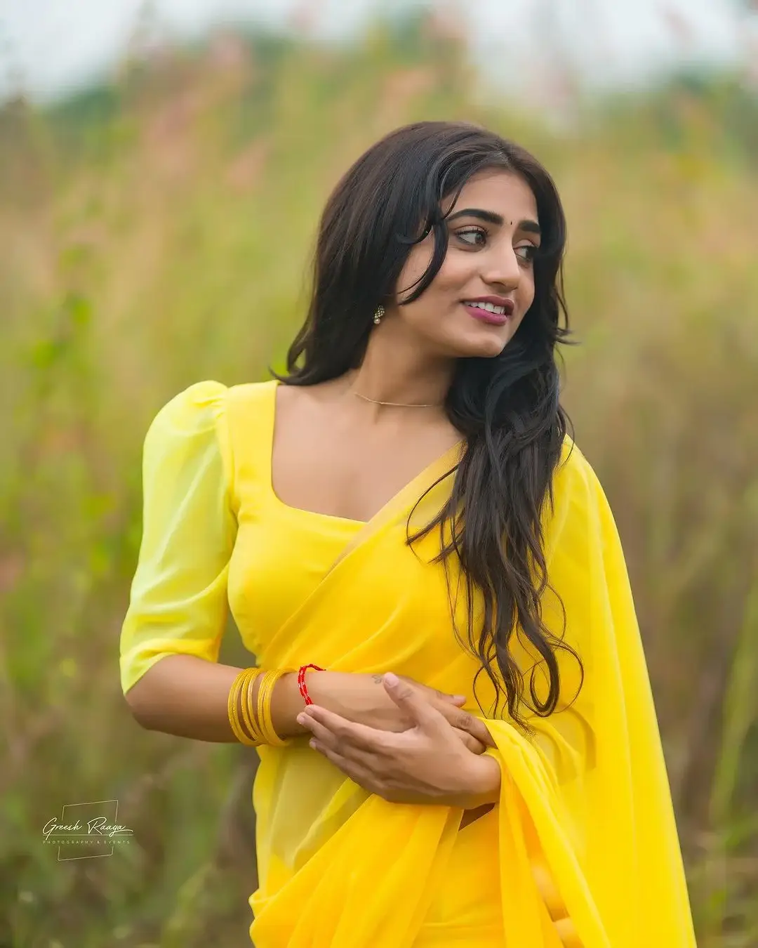 Beautiful Youtube Actress Nayani Pavani In Yellow Saree